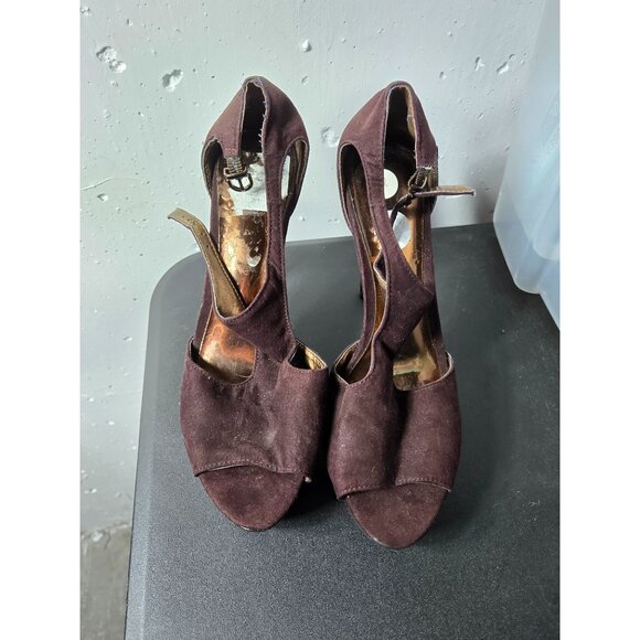 Carlos Womens Brown Platform High Heel Shoes Size 8 Date Formal Stiletto Neutral - Picture 3 of 9